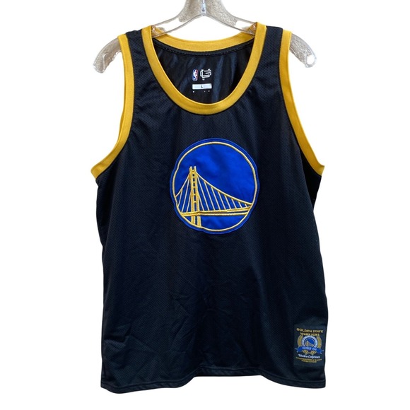 NBA Other - NBA Golden State Warriors Basketball‎ Jersey Mens Large Black Yellow Mesh UNK